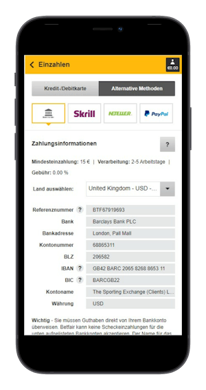 Betfair Casino Zahlungsmethoden