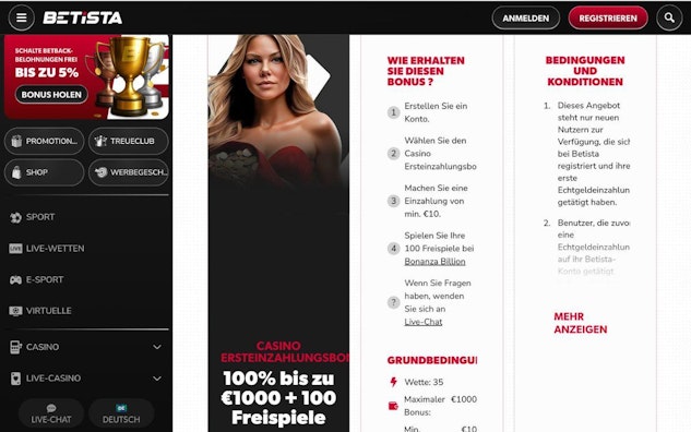 Betista Casino Bonus