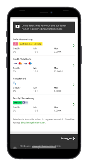 Unibet Casino Zahlungsmethoden